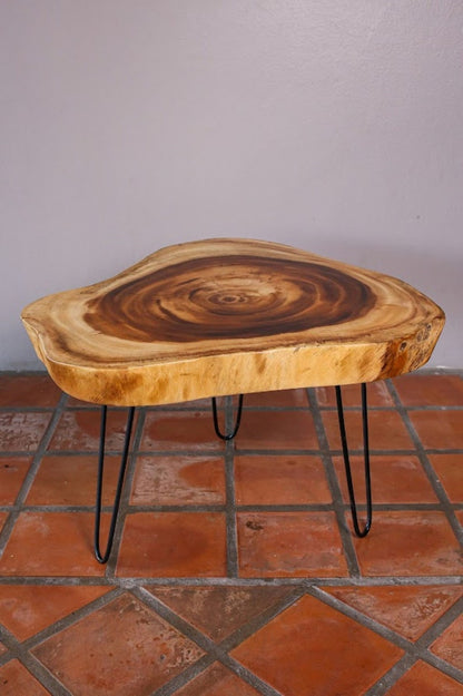 Round Raintree Wood Live Edge Coffee Table - Cosy Abode