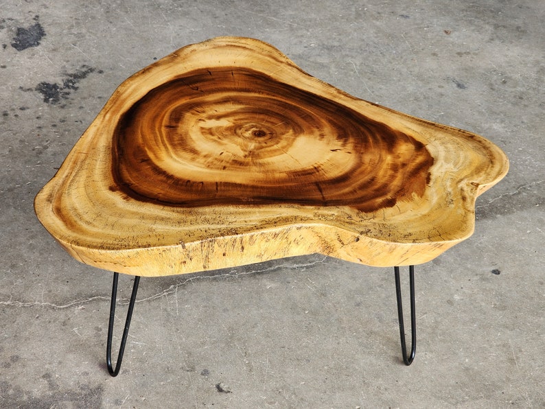 Round Raintree Wood Live Edge Coffee Table - Cosy Abode