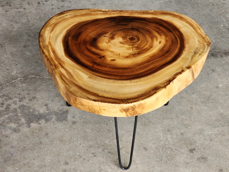 Round Raintree Wood Live Edge Coffee Table - Cosy Abode