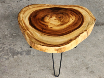 Round Raintree Wood Live Edge Coffee Table - Cosy Abode