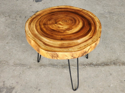 Round Raintree Wood Live Edge Coffee Table - Cosy Abode