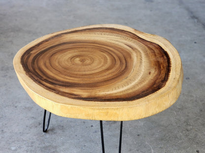 Round Raintree Wood Live Edge Coffee Table - Cosy Abode