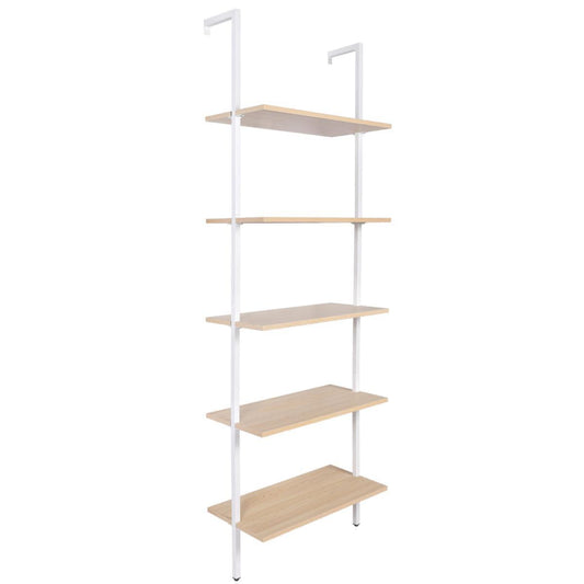 YES4HOMES Industrial Ladder Shelf Wood Wall-Mounted Bookcase Storage Rack Shelves Display - Cosy Abode