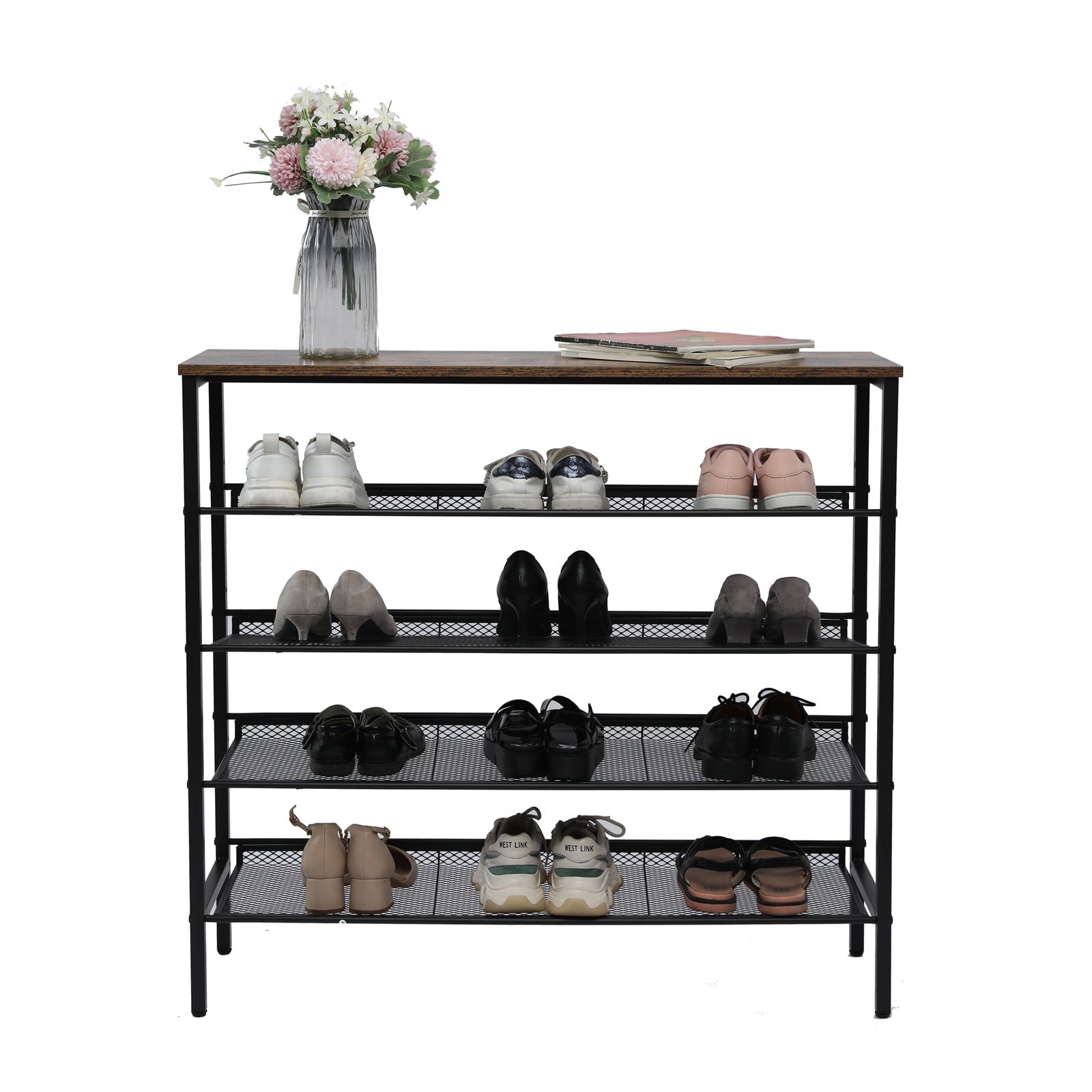 YES4HOMES 5-Tier Medium Shoe Rack Shelf Stand Flat & Slant Adjustable Storage Organizer - Cosy Abode