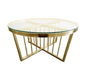 Salina Coffee Table -ClearTop - 80cm Gold - Cosy Abode