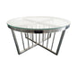 Salina Coffee Table -ClearTop - 80cm Silver - Cosy Abode