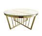 Salina  Coffee Table - Clear Top - 95cm Gold - Cosy Abode