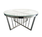 Salina Coffee Table -Clear Top - 95cm Silver - Cosy Abode