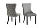 Paris Dark Grey Velvet and black Rubberwood Upholstered Dining Chairs Tufted Back -Set of 2 - Cosy Abode