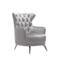 GRAND Tufted Velvet Light Grey Arm Chair - Cosy Abode
