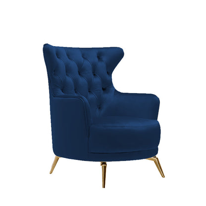 Grand Tufted Lounge - Blue Velvet - Gold Legs - Cosy Abode