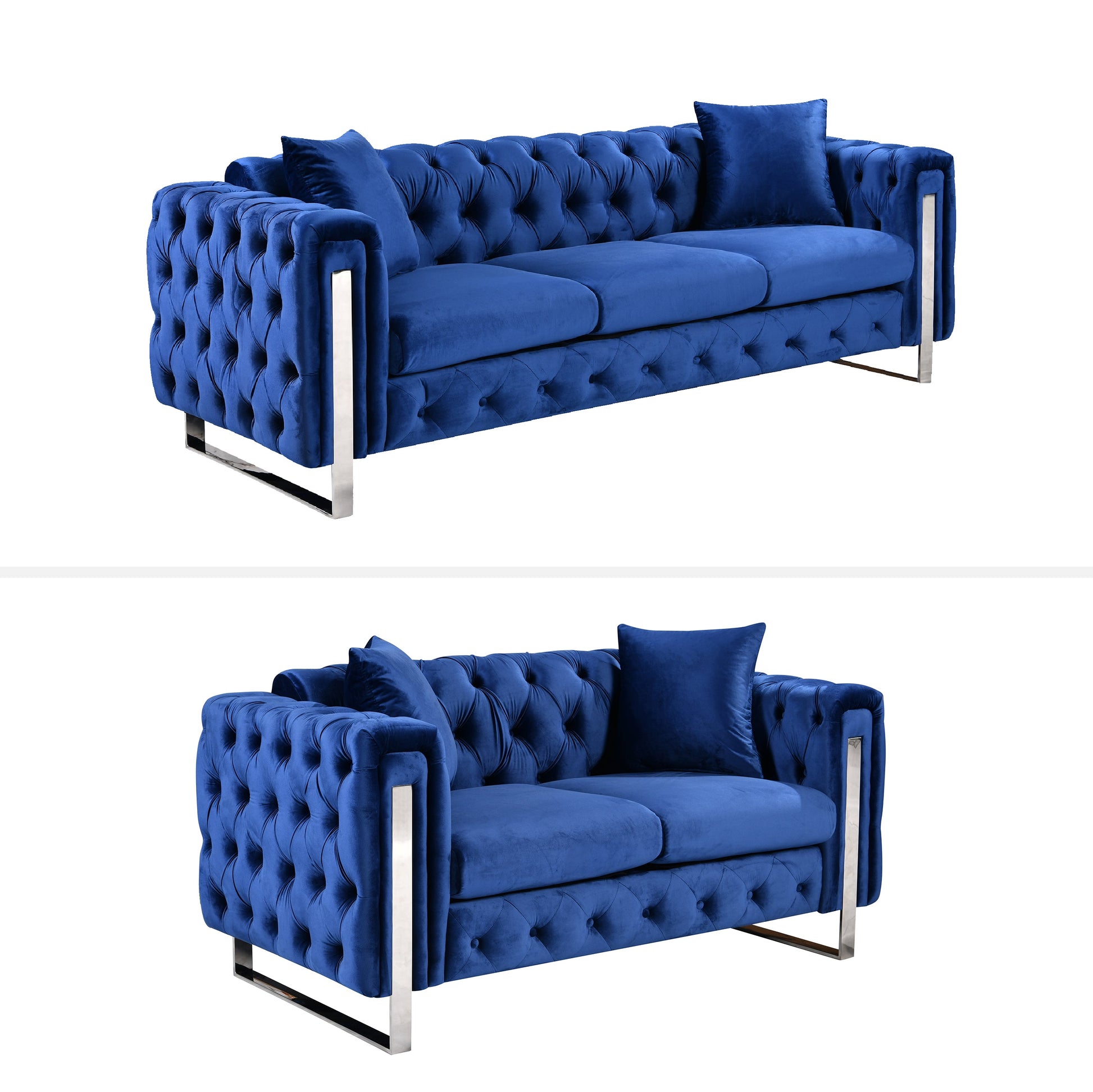 Madeline Range - Blue Velvet - Silver Trims - Cosy Abode
