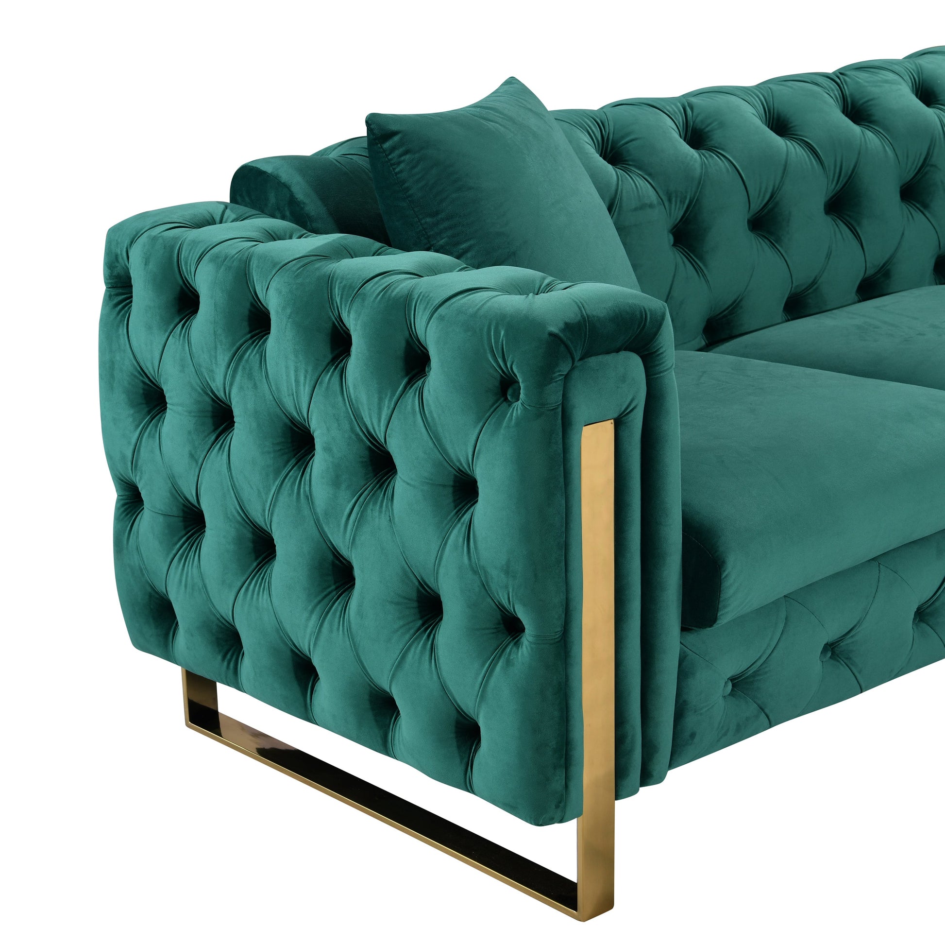 Madeline Range - Green Velvet - Gold Trims - Cosy Abode