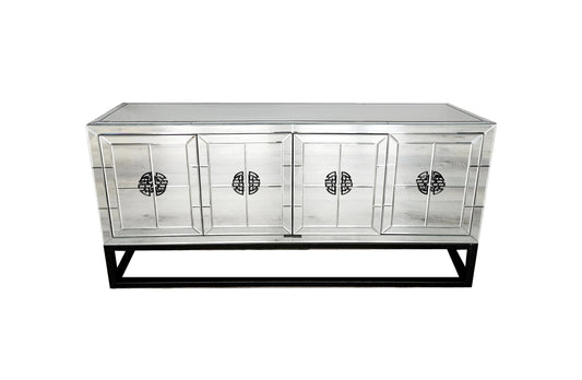 Athens Mirrored Buffet Table -Black - Cosy Abode