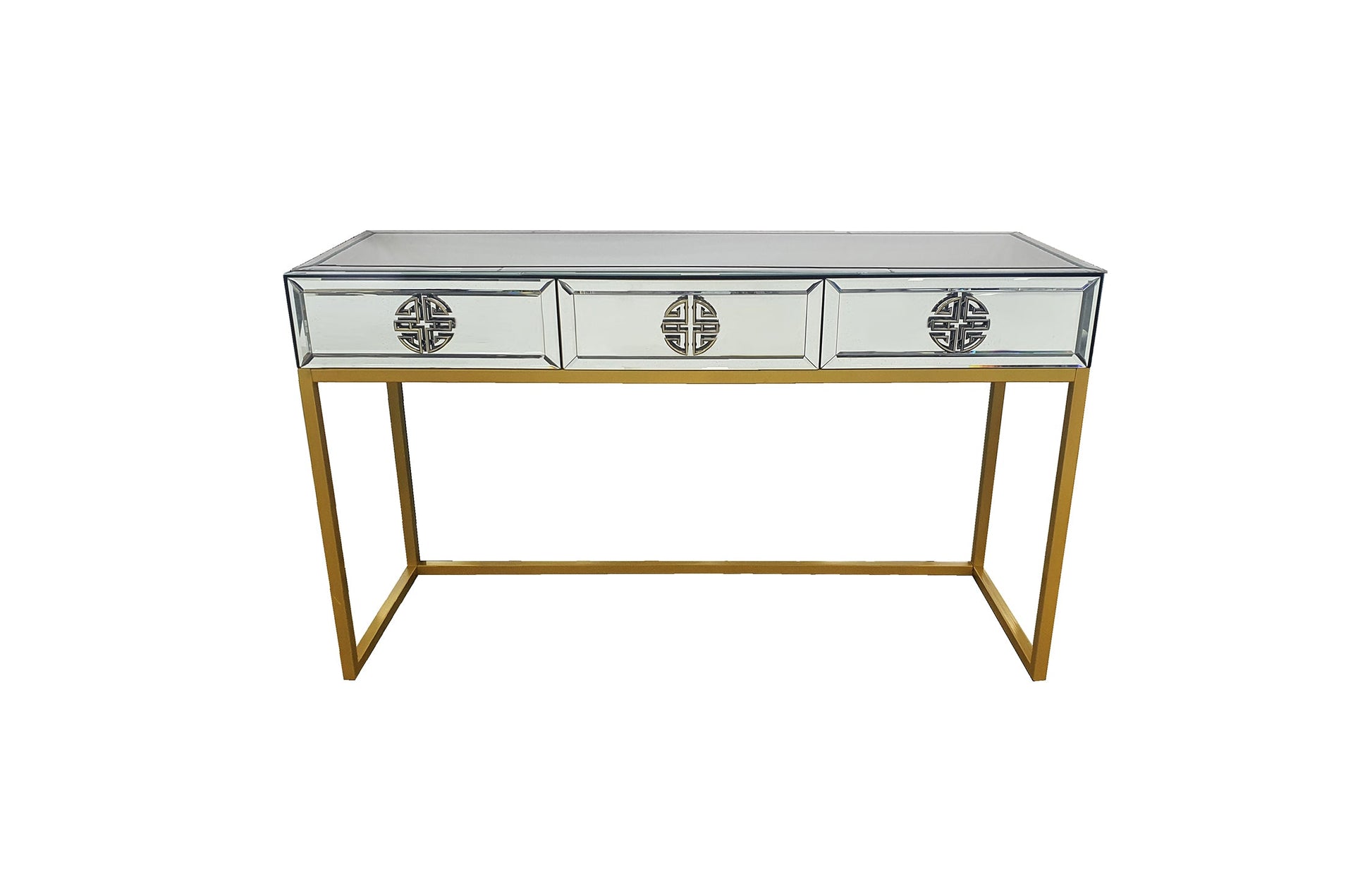 Athens Mirrored Bed Console Table -Gold - Cosy Abode