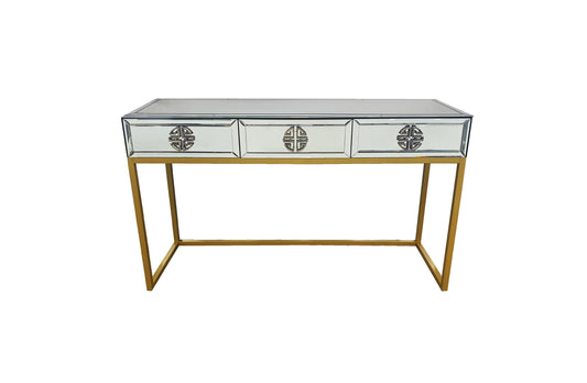 Athens Mirrored Bed Console Table -Gold - Cosy Abode