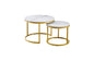 Nesting style Coffee Table - White on Champagne Gold - 60cm/40cm - Cosy Abode