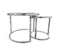 Nesting style Coffee Table - White on Silver - 60cm/45cm - Cosy Abode