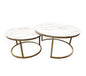 Nesting Style Coffee Table - White on Champagne Gold - 80cm/60cm - Cosy Abode