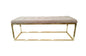 Holly Ottoman Gold Base - Beige Seat - Cosy Abode