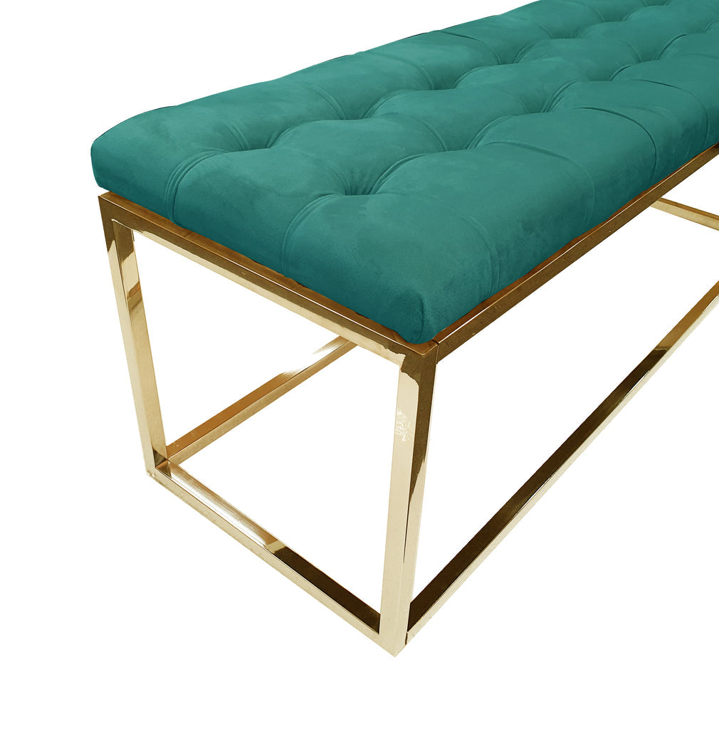 Holly Gold / Green Ottoman - Cosy Abode