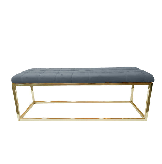 Holly Gold / Grey Ottoman - Cosy Abode