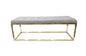 Holly Ottoman Gold Base - Light Grey Seat - Cosy Abode
