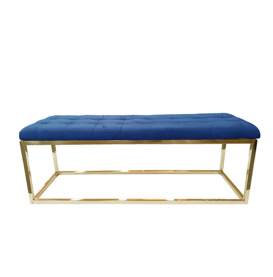 Holly Gold / Blue Ottoman - Cosy Abode