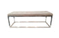 Holly Ottoman Silver Base -  Beige Seat - Cosy Abode