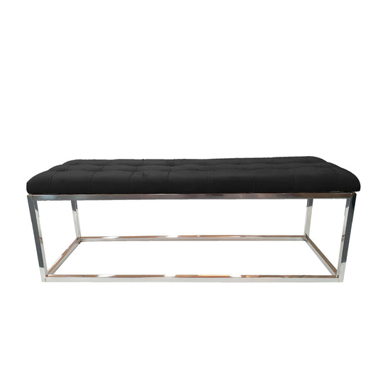 Holly Silver/ Black Ottoman - Cosy Abode