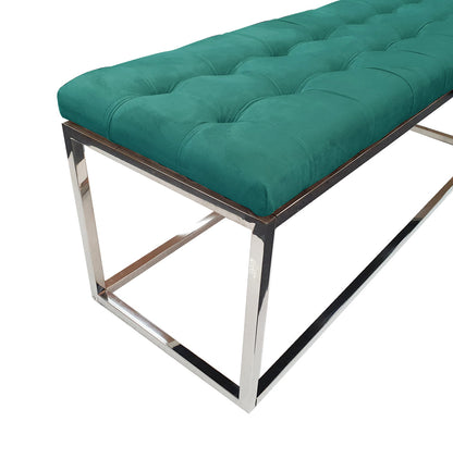 Holly Silver / Green Ottoman - Cosy Abode