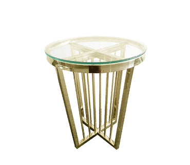 Salina Coffee Table - ClearTop - 45cm Gold - Cosy Abode
