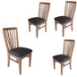Fairmont 4pc Set Dining Chair PU Leather Seat Slat Back Solid Oak Timber Wood - Cosy Abode
