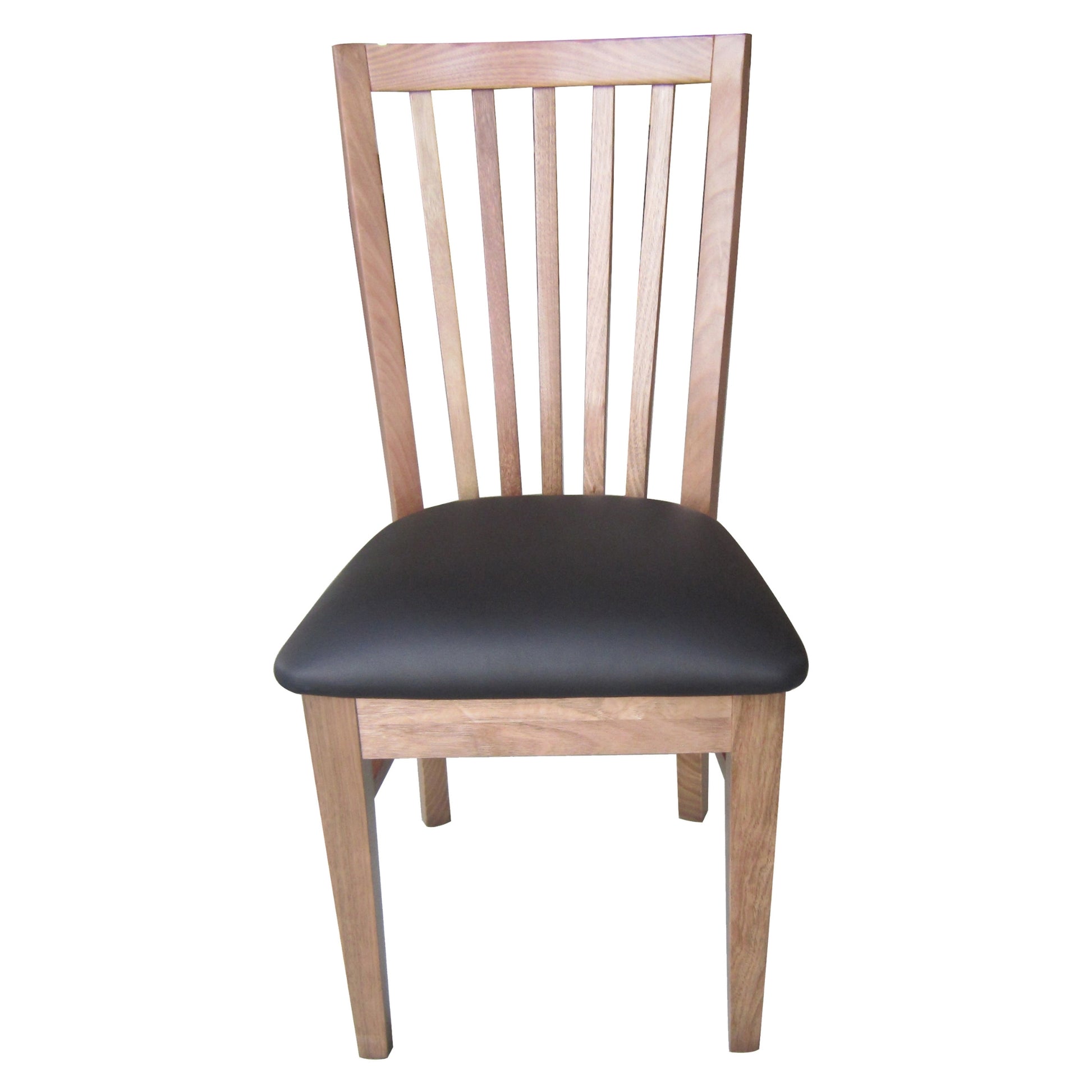 Fairmont 4pc Set Dining Chair PU Leather Seat Slat Back Solid Oak Timber Wood - Cosy Abode