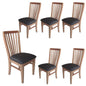 Fairmont 6pc Dining Chair Set in PU Leather with Slat Backs - Solid Oak - Cosy Abode