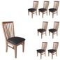 Fairmont 8pc Set Dining Chair PU Leather Seat Slat Back Solid Oak Timber Wood - Cosy Abode