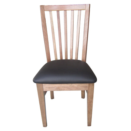 Fairmont 8pc Set Dining Chair PU Leather Seat Slat Back Solid Oak Timber Wood - Cosy Abode