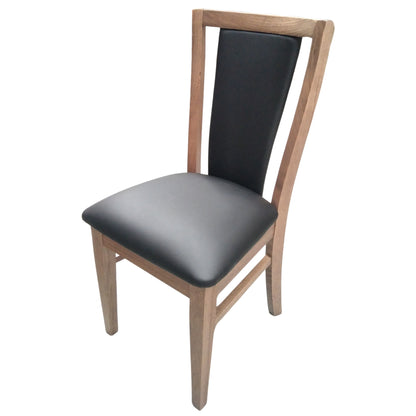Fairmont 8pc Set Dining Chair PU Leather Seat Padded Back Solid Oak Timber Wood - Cosy Abode
