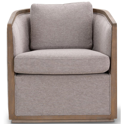 Moonlight Pine Fabric Club Armchair Executive Sofa Tub Chair - Steel - Cosy Abode