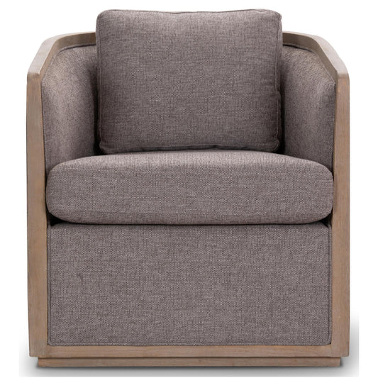 Moonlight Pine Fabric Club Armchair Executive Sofa Tub Chair - Grey - Cosy Abode