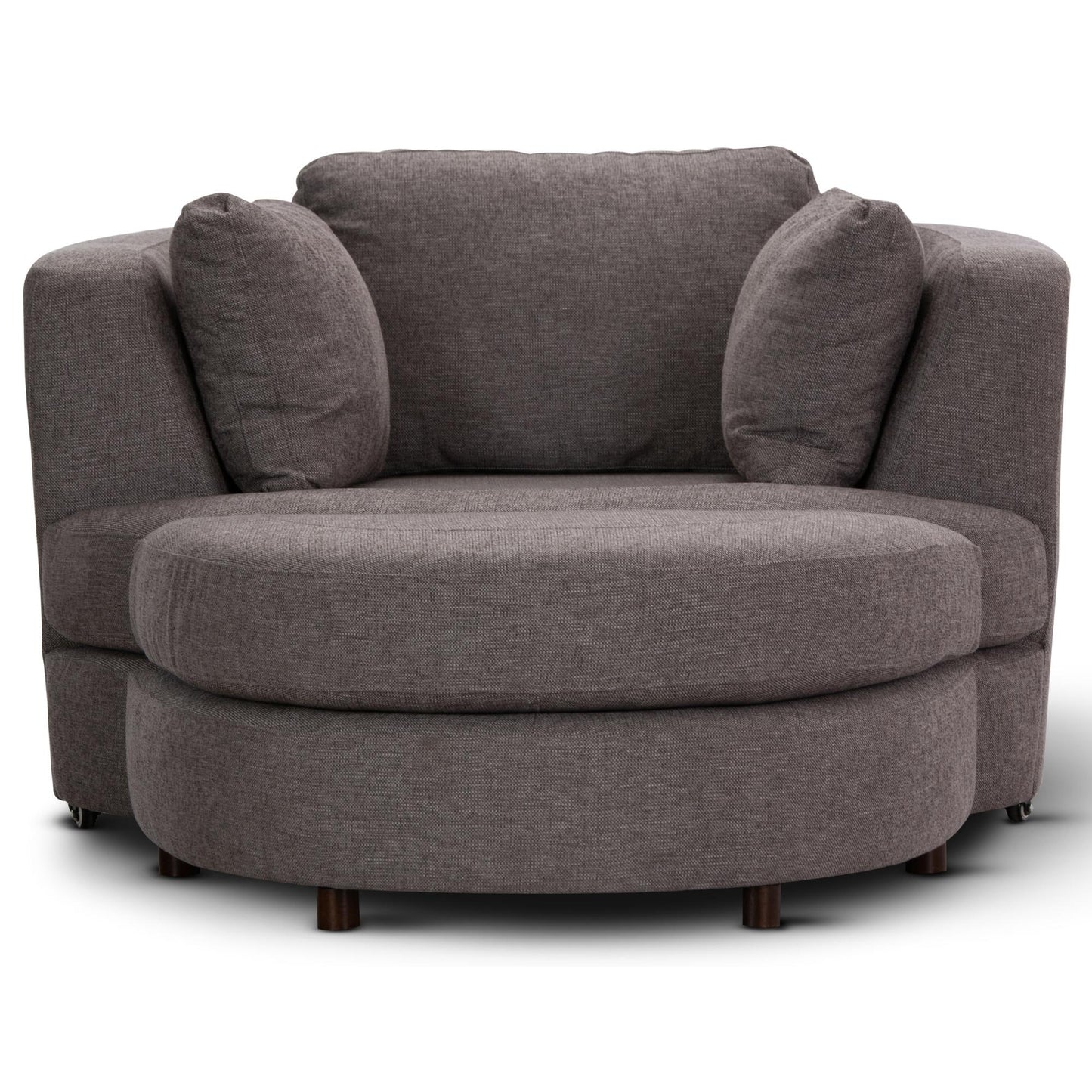 Sunshine Single Sofa Love Chair Fabric Swivel Armchair Ottoman Set - Grey - Cosy Abode