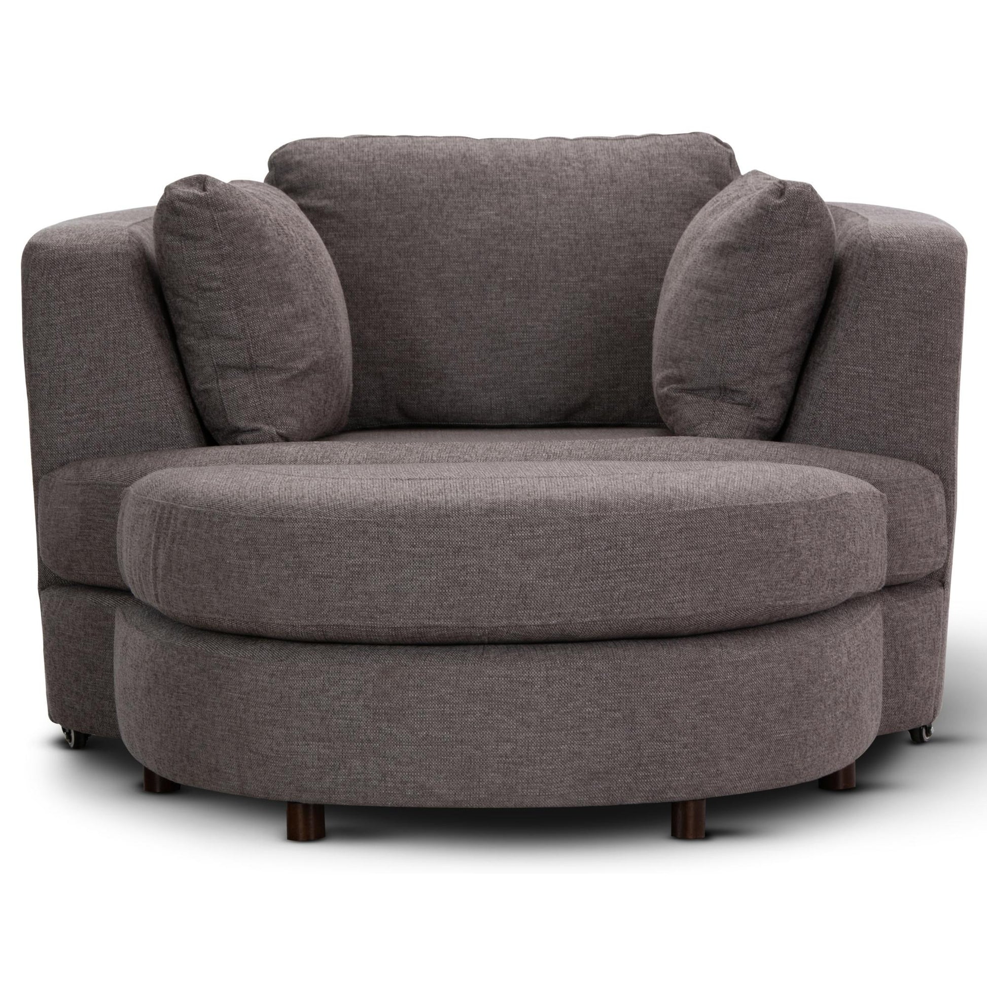 Sunshine Single Sofa Love Chair Fabric Swivel Armchair Ottoman Set - Grey - Cosy Abode
