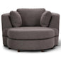 Sunshine Single Sofa Love Chair Fabric Swivel Armchair Ottoman Set - Grey - Cosy Abode