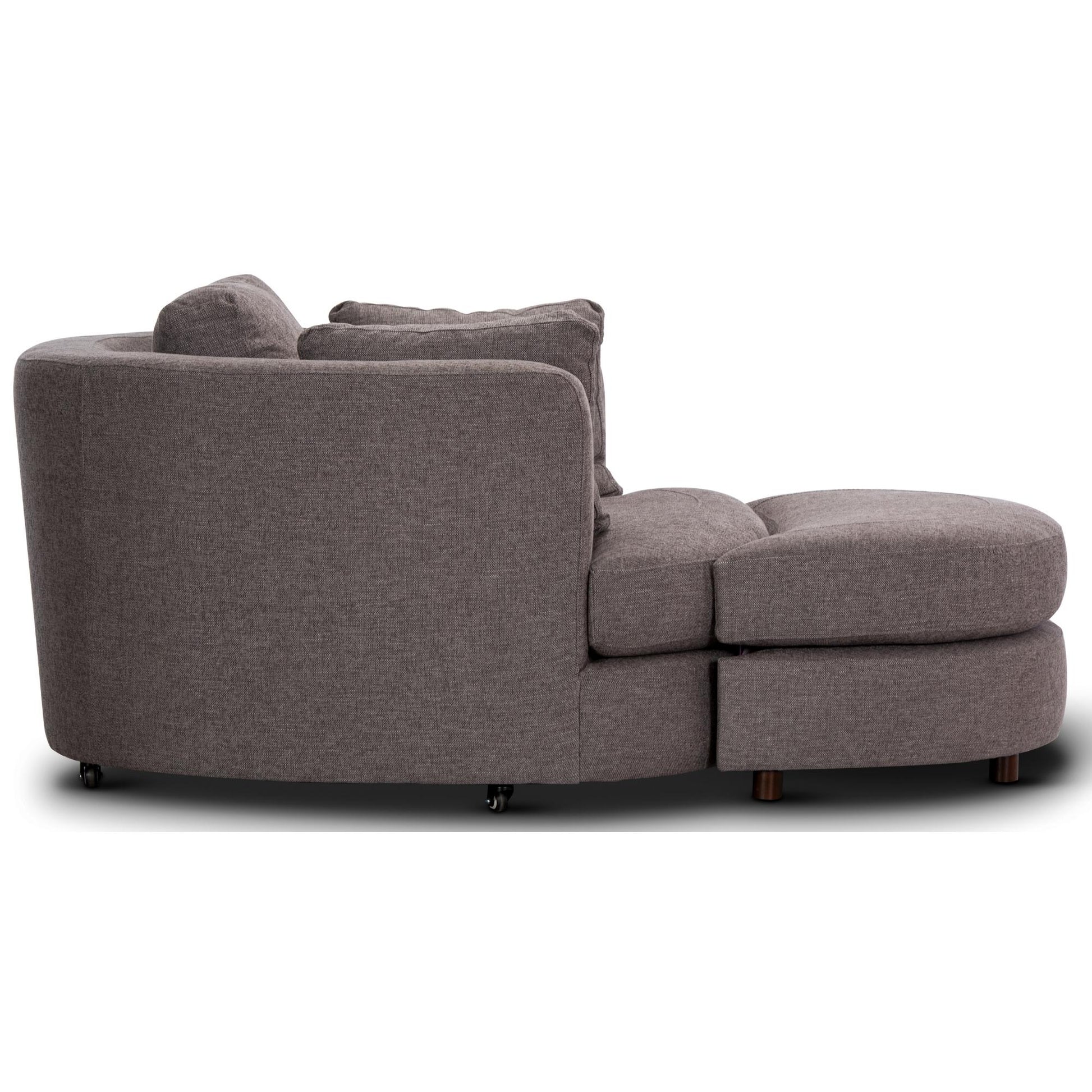 Sunshine Single Sofa Love Chair Fabric Swivel Armchair Ottoman Set - Grey - Cosy Abode
