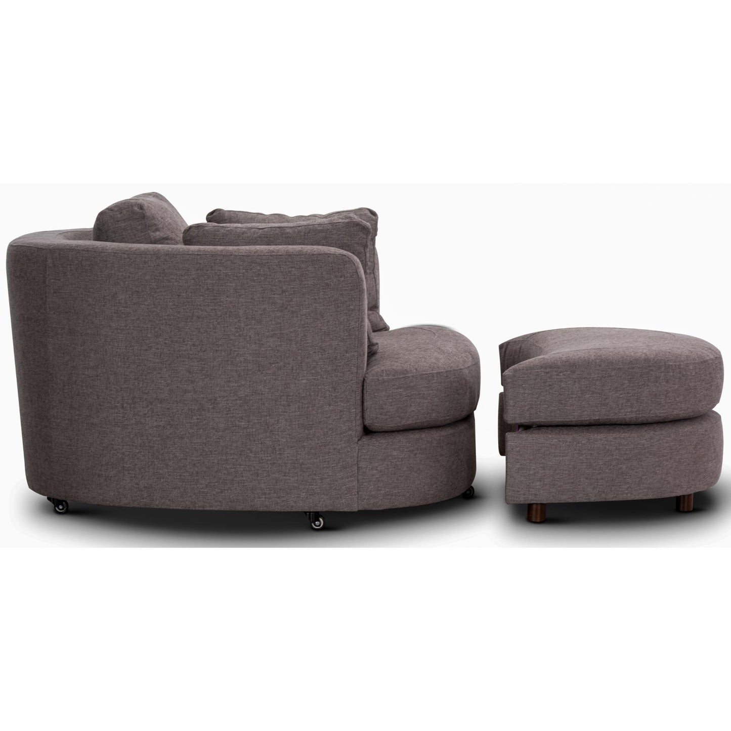 Sunshine Single Sofa Love Chair Fabric Swivel Armchair Ottoman Set - Grey - Cosy Abode
