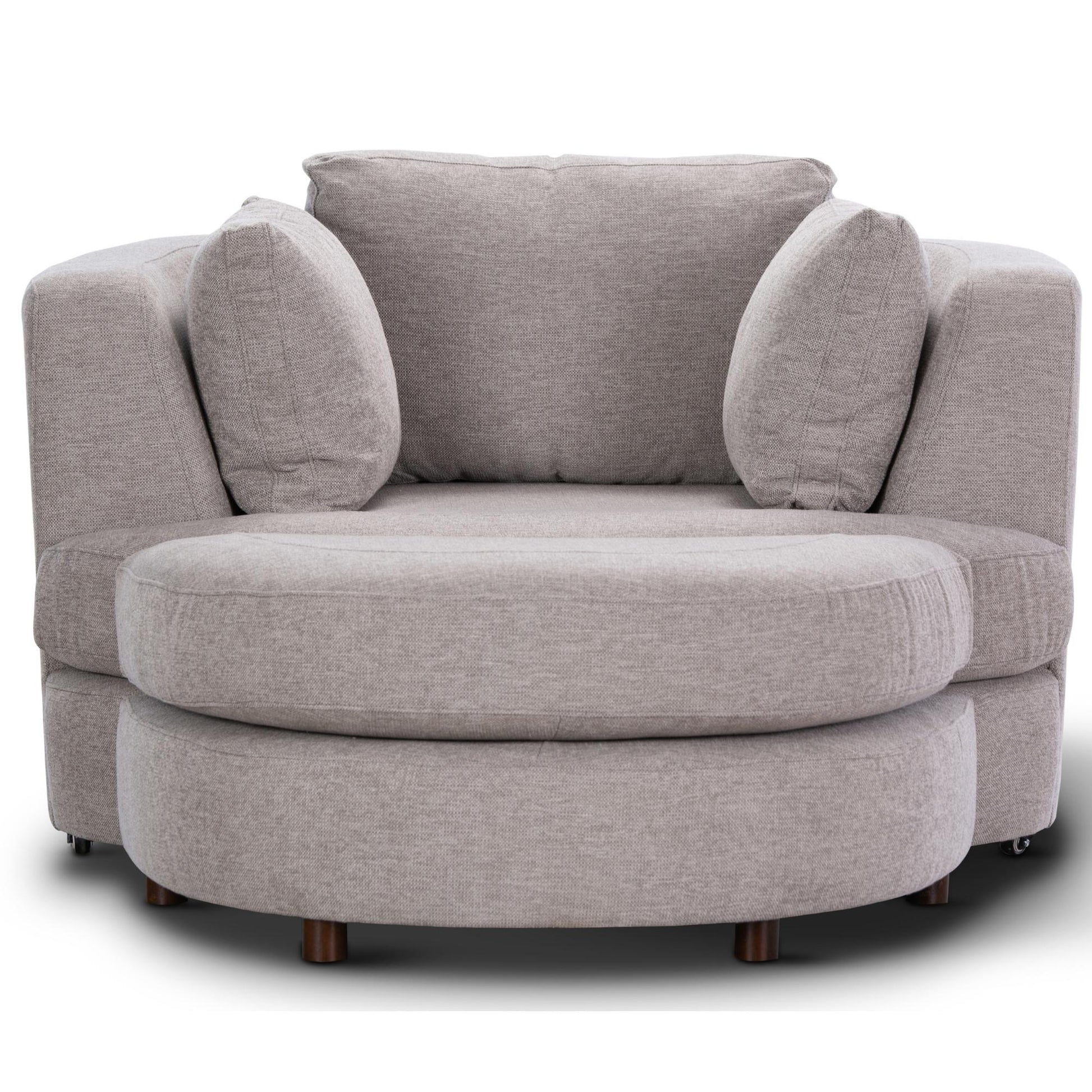 Sunshine Single Sofa Love Chair Fabric Swivel Armchair Ottoman Set - Steel - Cosy Abode