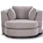 Sunshine Single Sofa Love Chair Fabric Swivel Armchair Ottoman Set - Steel - Cosy Abode
