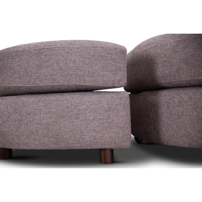 Sunshine Fabric Swivel Ottoman Foot Stool for Single Sofa Chair - Grey - Cosy Abode