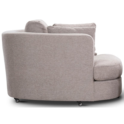 Sunshine Single Sofa Love Chair Fabric Swivel Armchair - Steel - Cosy Abode