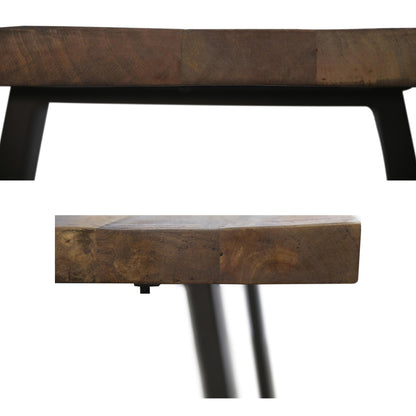 Begonia Coffee Table 130cm Live Edge Solid Mango Wood Unique Furniture - Natural - Cosy Abode